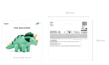 Stehender Folienballon - Dinosaurier: Triceratops - 101 x 60.5cm